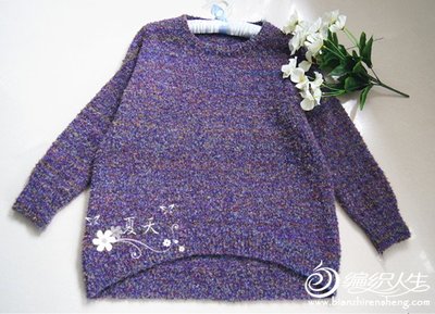 圈圈線女士棒針休閑寬松不規(guī)則下擺套頭毛衣 溫暖隨性的針織藝術(shù)